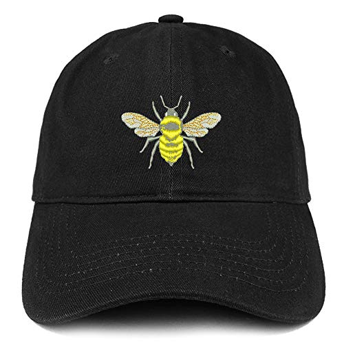 Trendy Apparel Shop Bumble Bee Embroidered Brushed Cotton Cap