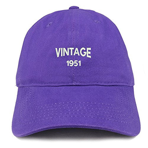 Trendy Apparel Shop Small Vintage 1950 Embroidered 70th Birthday Adjustable Cotton Cap