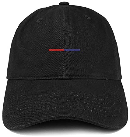 Trendy Apparel Shop Thin Red and Blue Line Embroidered Low Profile Soft Cotton Baseball Cap