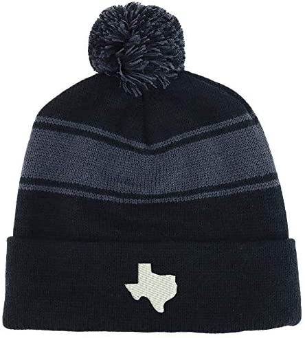 Trendy Apparel Shop Texas State Two Tone Pom Striped Long Beanie Hat