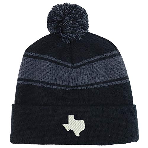 Trendy Apparel Shop Texas State Two Tone Pom Striped Long Beanie Hat