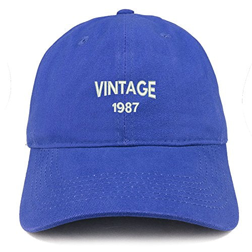 Trendy Apparel Shop Small Vintage 1987 Embroidered 34th Birthday Adjustable Cotton Cap
