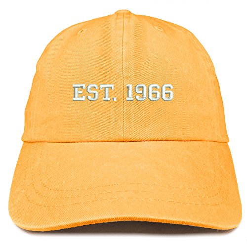 Trendy Apparel Shop EST 1966 Embroidered - 55th Birthday Gift Pigment Dyed Washed Cap