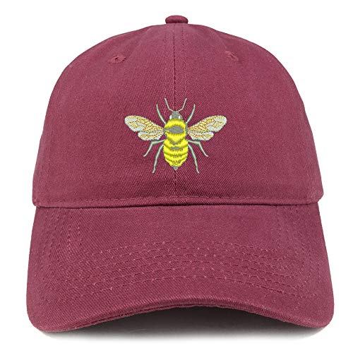 Trendy Apparel Shop Bumble Bee Embroidered Brushed Cotton Cap