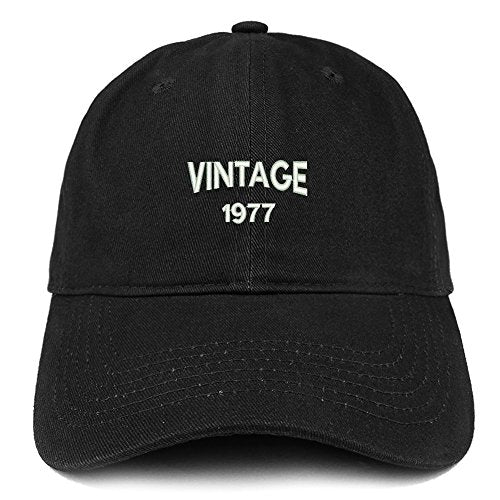 Trendy Apparel Shop Small Vintage 1977 Embroidered 44th Birthday Adjustable Cotton Cap