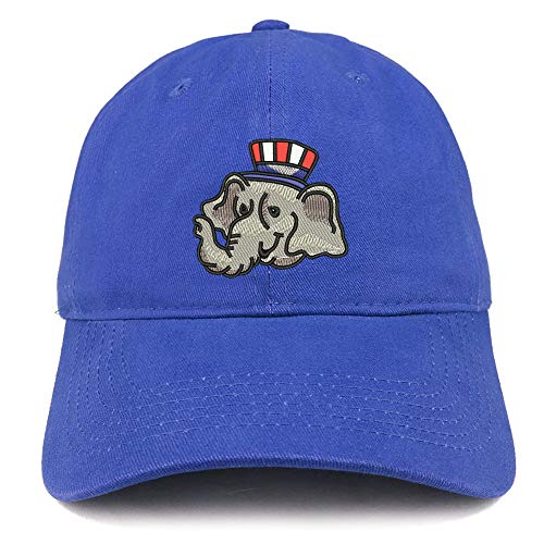 Trendy Apparel Shop Republican Elephant Embroidered Unstructured Cotton Dad Hat