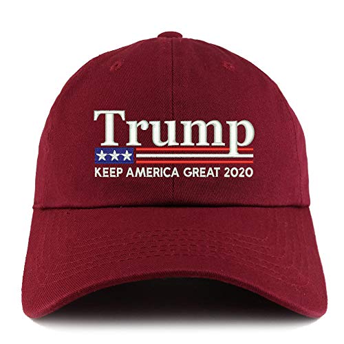 Trendy Apparel Shop Trump Keep America Great 2020 Flag Solid Unstructured Hat
