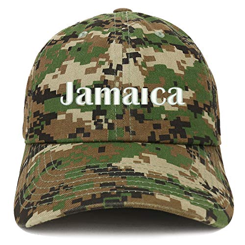 Trendy Apparel Shop Jamaica Embroidered Soft Crown 100% Brushed Cotton Cap