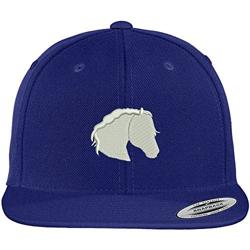 Trendy Apparel Shop Horse Head Embroidered Flat Bill Snapback Baseball Cap