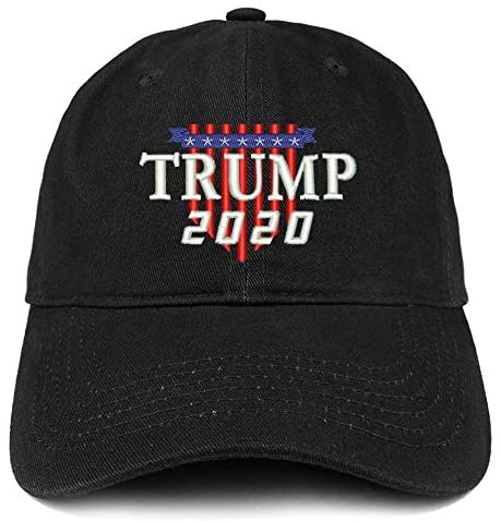 Trendy Apparel Shop Trump 2020 Shield Embroidered Soft Crown 100% Brushed Cotton Cap