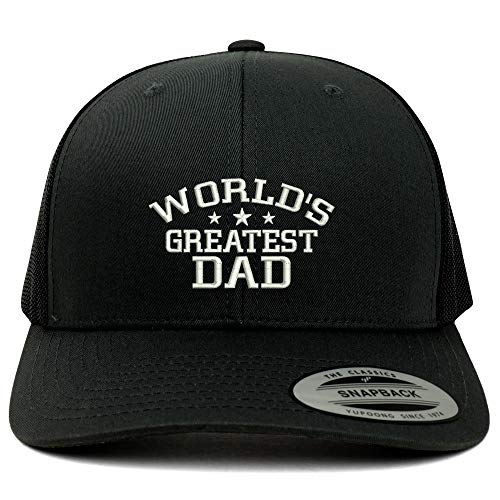 Trendy Apparel Shop Flexfit World's Greatest Dad Embroidered Retro Trucker Mesh Cap