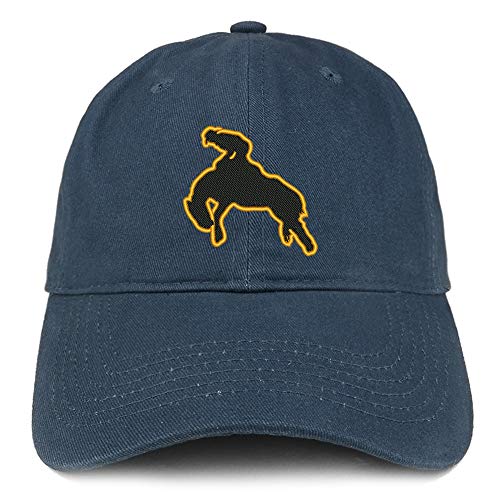 Trendy Apparel Shop Bronco Rider Embroidered Soft Crown 100% Brushed Cotton Cap