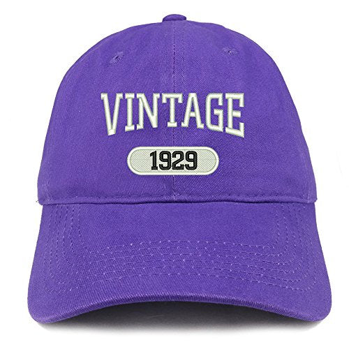 Trendy Apparel Shop Vintage 1929 Embroidered 92nd Birthday Relaxed Fitting Cotton Cap