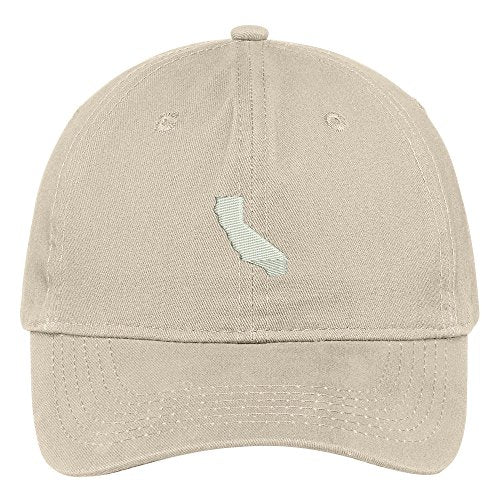 Trendy Apparel Shop California State Map Embroidered Low Profile Soft Cotton Brushed Baseball Cap
