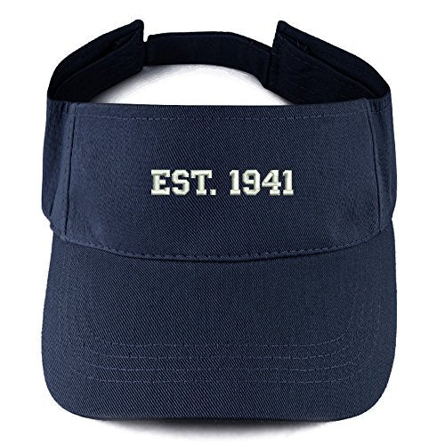 Trendy Apparel Shop EST 1941 Embroidered - 80th Birthday Gift Summer Adjustable Visor