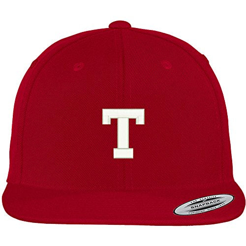 Trendy Apparel Shop Letter T Collegiate Varsity Font Initial Embroidered Baseball Cap