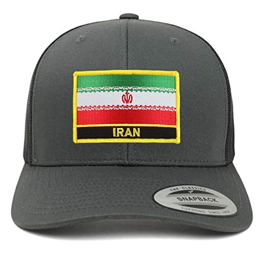 Trendy Apparel Shop Iran Flag Patch Retro Trucker Mesh Cap