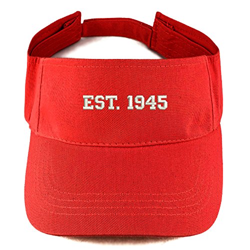 Trendy Apparel Shop EST 1945 Embroidered - 76th Birthday Gift Summer Adjustable Visor