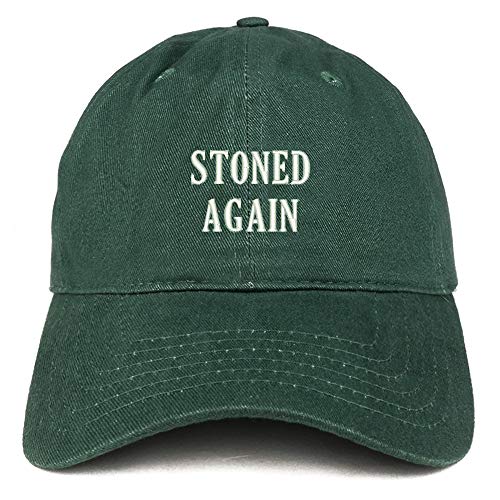Trendy Apparel Shop Stoned Again Embroidered Soft Crown 100% Brushed Cotton Cap