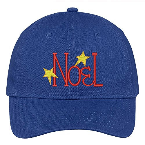 Trendy Apparel Shop Noel and Star Embroidered Christmas Themed Cotton Baseball Cap