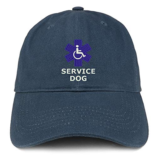 Trendy Apparel Shop Service Dog with Wheel Chair Embroidered Brushed Cap