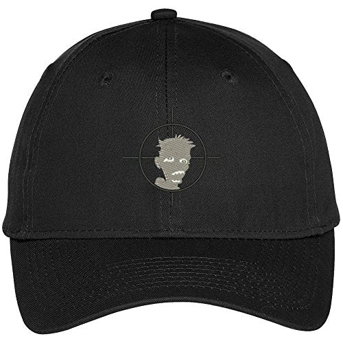 Trendy Apparel Shop Zombie in Crosshairs Embroidered Halloween Theme Adjustable Baseball Cap