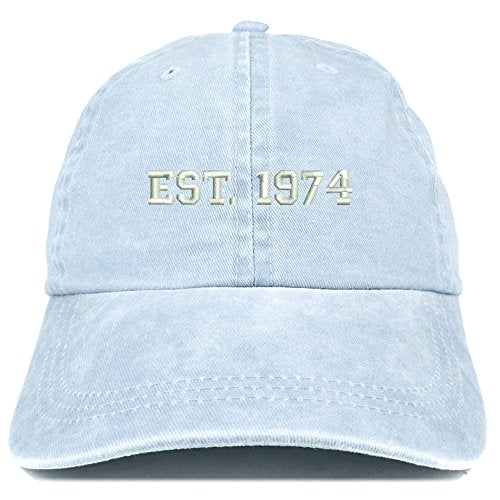 Trendy Apparel Shop EST 1974 Embroidered - 47th Birthday Gift Pigment Dyed Washed Cap