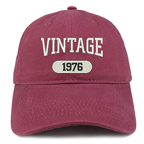 Trendy Apparel Shop 45th Birthday Vintage 1976 Soft Crown Brushed Cotton Cap