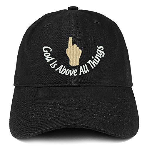 Trendy Apparel Shop God is Above All Things Soft Crown 100% Brushed Cotton Cap