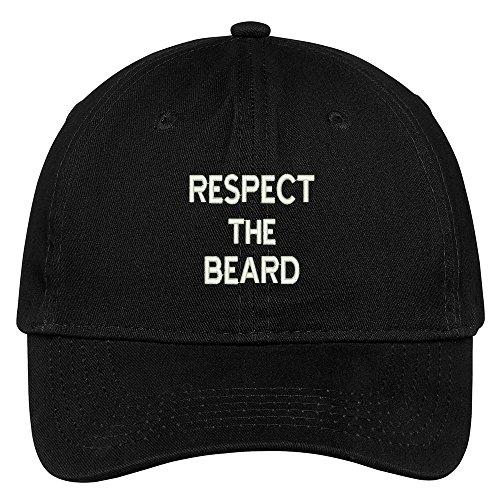 Trendy Apparel Shop Respect The Beard Embroidered Soft Cotton Adjustable Cap Dad Hat