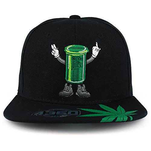 Trendy Apparel Shop Medical Marijuana Canister Embroidered Flat Bill Snapback Hat