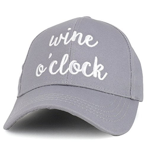 Trendy Apparel Shop Wine O'clock Cursive Text Embroidered Cotton Baseball Cap