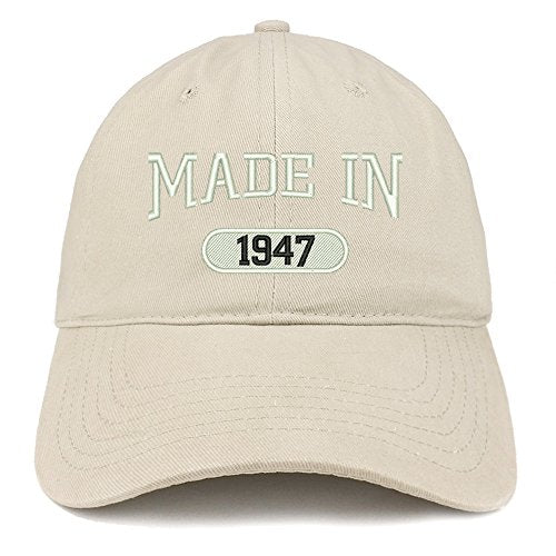 Trendy Apparel Shop Made in 1947 Embroidered 74th Birthday Brushed Cotton Cap