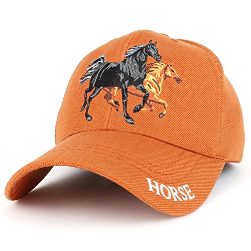 Trendy Apparel Shop Running Horses Embroidered Structured Adjustable Baseball Cap