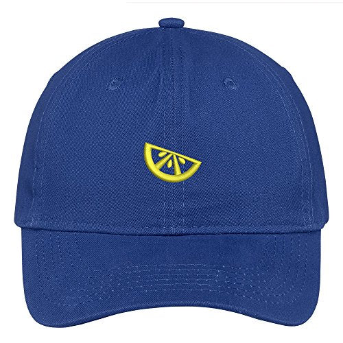 Trendy Apparel Shop Lemon Slice Embroidered 100% Quality Brushed Cotton Baseball Cap