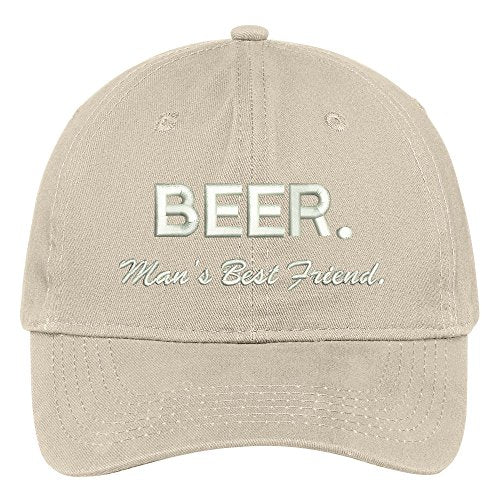 Trendy Apparel Shop Beer Man's Best Friend Embroidered Low Profile Soft Cotton Brushed Baseball Cap