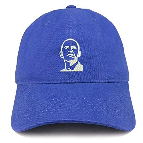 Trendy Apparel Shop Barack Obama Portrait Embroidered Brushed Cotton Cap