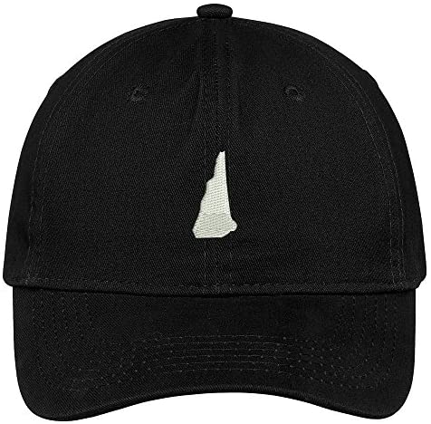 Trendy Apparel Shop New Hampshire State Map Embroidered Low Profile Soft Cotton Brushed Baseball Cap