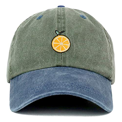 Trendy Apparel Shop Orange Patch Pigment Dyed Washed Two Tone Baseball Cap