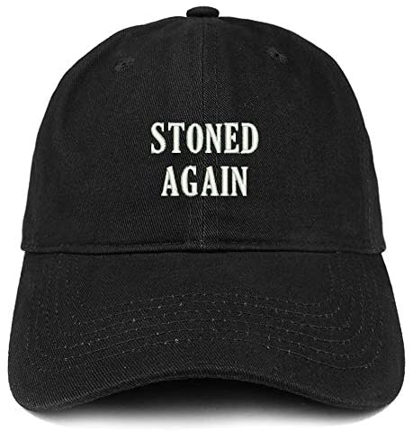 Trendy Apparel Shop Stoned Again Embroidered Soft Crown 100% Brushed Cotton Cap