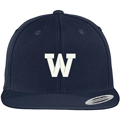 Trendy Apparel Shop Letter W Collegiate Varsity Font Initial Embroidered Baseball Cap