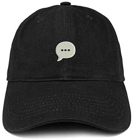 Trendy Apparel Shop Speech Bubble Emoticon Quality Embroidered Low Profile Cotton Dad Hat Cap
