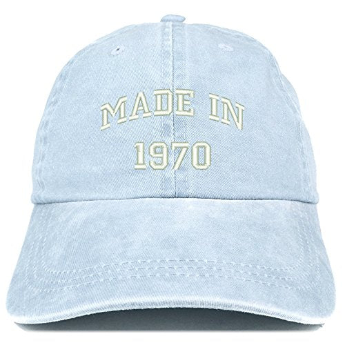 Trendy Apparel Shop Made in 1970 Text Embroidered 51st Birthday Washed Cap