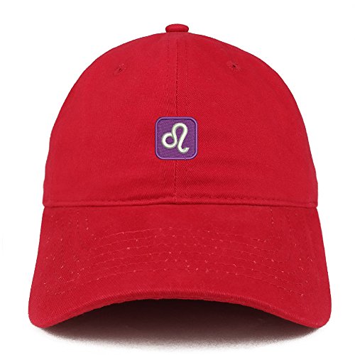 Trendy Apparel Shop Emoticon Leo Embroidered 100% Soft Brushed Cotton Low Profile Cap
