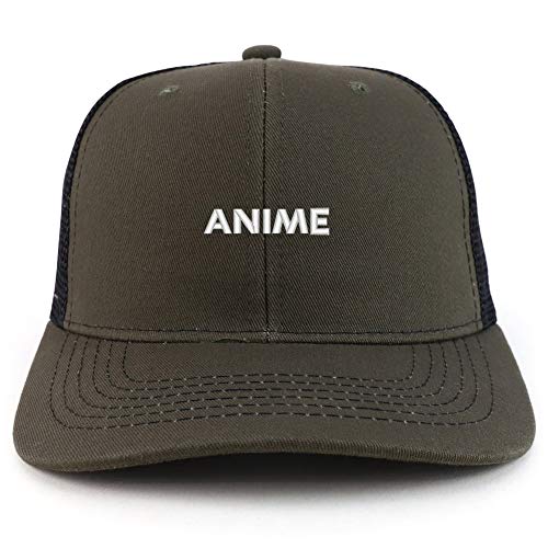 Trendy Apparel Shop Anime Cotton Two Tone Mesh Back Trucker Baseball Cap