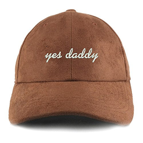 Trendy Apparel Shop Yes Daddy Embroidered Faux Suede Leather Adjustable Cap