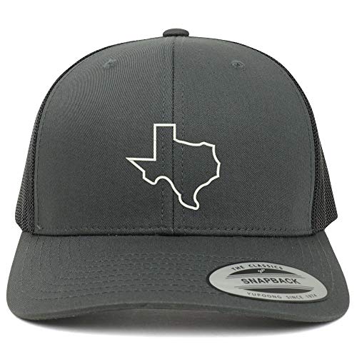Trendy Apparel Shop Flexfit XXL Texas State Outline Embroidered Retro Trucker Mesh Cap