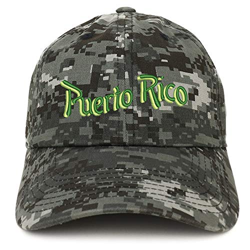 Trendy Apparel Shop Puerto Rico Embroidered Soft Crown 100% Brushed Cotton Cap