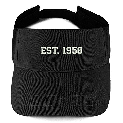 Trendy Apparel Shop EST 1958 Embroidered - 63rd Birthday Gift Summer Adjustable Visor