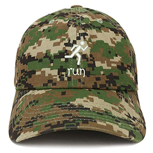 Trendy Apparel Shop Run Embroidered Soft Crown 100% Brushed Cotton Cap